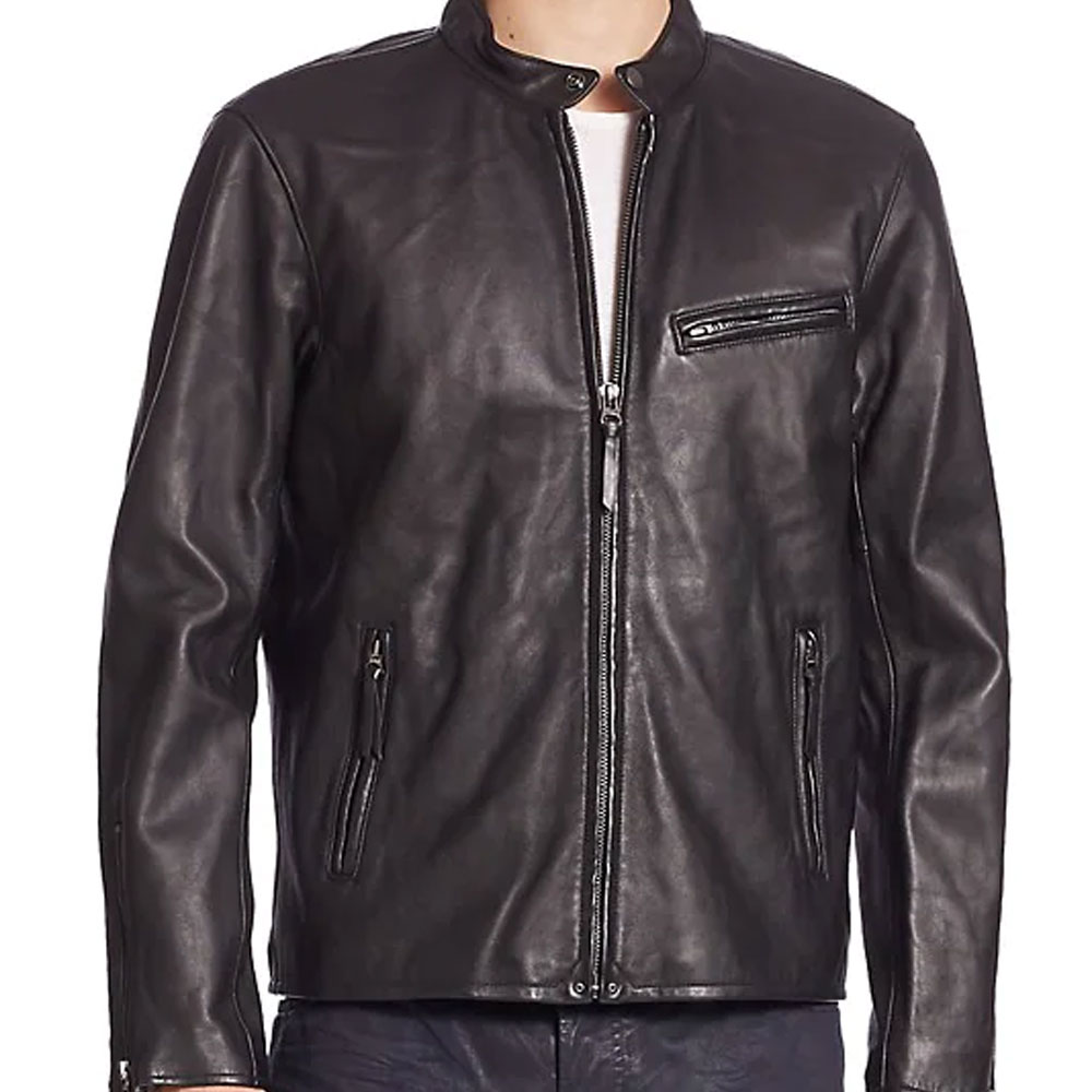 Ralph Men's Black Leather Biker Jacket - Ala Mode