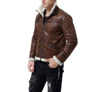 Brown Shearling leather jacket