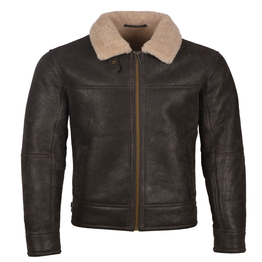 Melvin Men's Brown Leather Shearling Jacket - Ala Mode