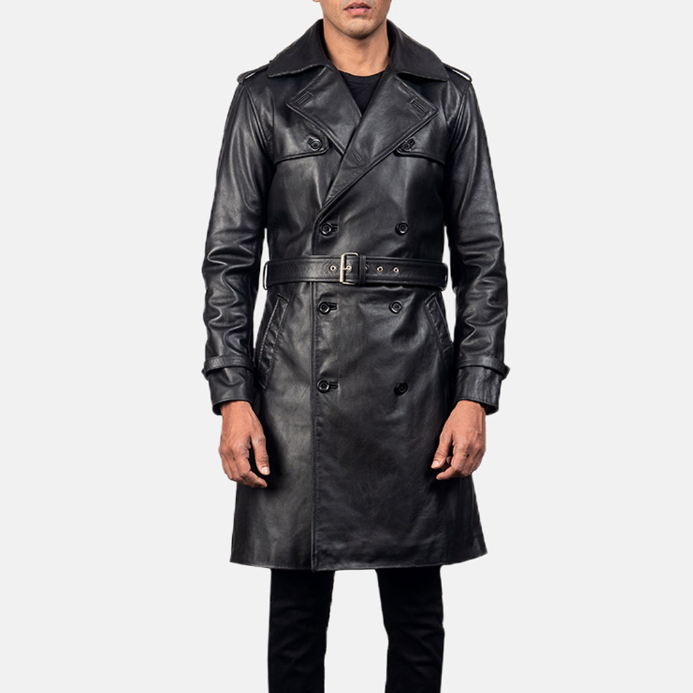 Roman Men's Black Leather Coat - Ala Mode