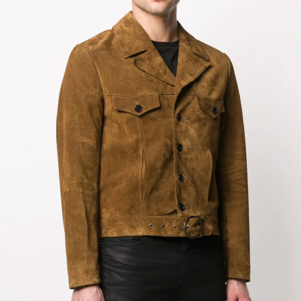 Men's brown denim style jacket