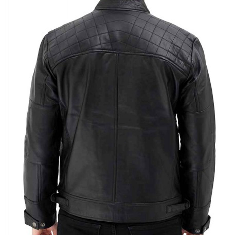 Abeeku Men's Black Leather Quilted Jacket - Ala Mode