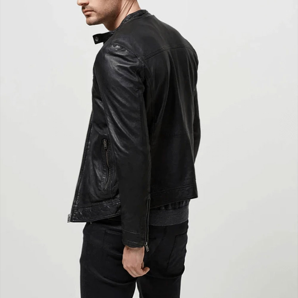 Guido Men's Black Leather Biker Jacket - Ala Mode