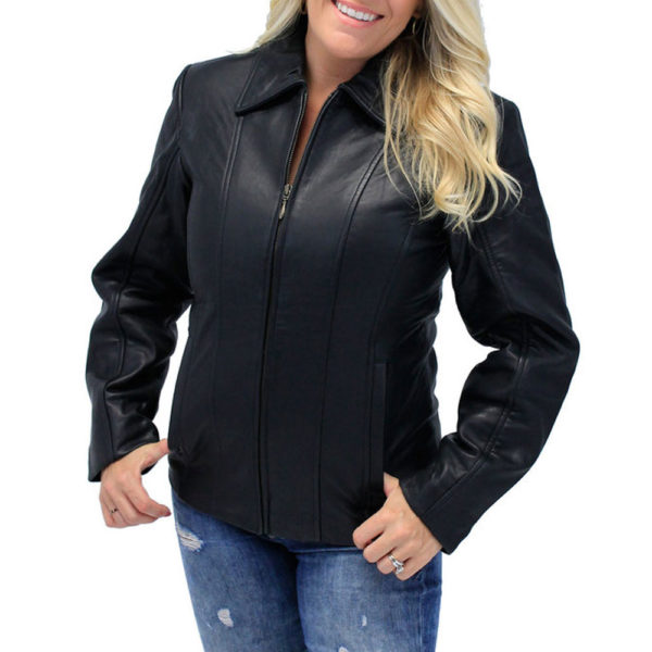 Cowhide women's leather coat