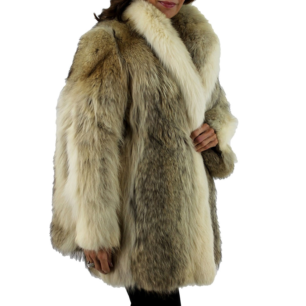 Tessa Women's Beige Fur Coat -Ala Mode
