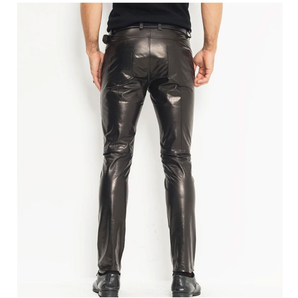 Saint Laurent Faux Patent Leather Skinny Jeans in Red for Men
