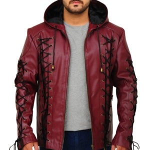 Maroon leather jacket